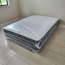 NEW FULL SIZE SET MATTRESS AND BOX SPRING--2PCS