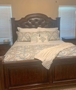 King size Bed  frame solid wood with dresser and 2 night stands