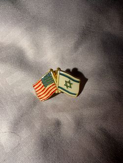 USA Israel Flags Enamel Crossed Friendship Lapel Pin 1in
