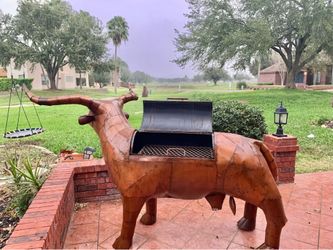 Texas Longhorn Bull BBQ Smoker Grill