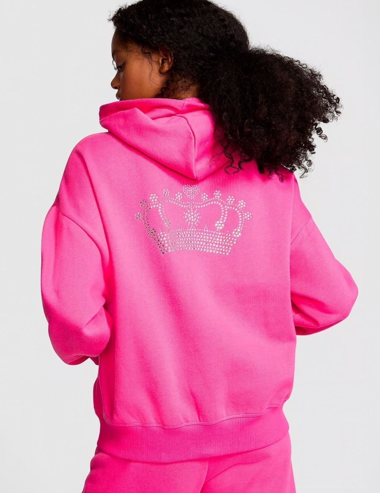 NEW LIMITED EDITION RHINESTONE BLING PINK HOODIE