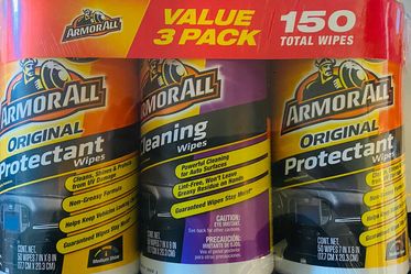 Armor All Car Interior Cleaner Wipes for Dirt & Dust -  3 Pack (150 Total Wipes)