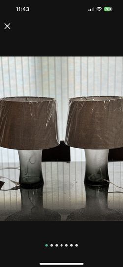 Matching Glass Lamps NEVER USED For Sale!