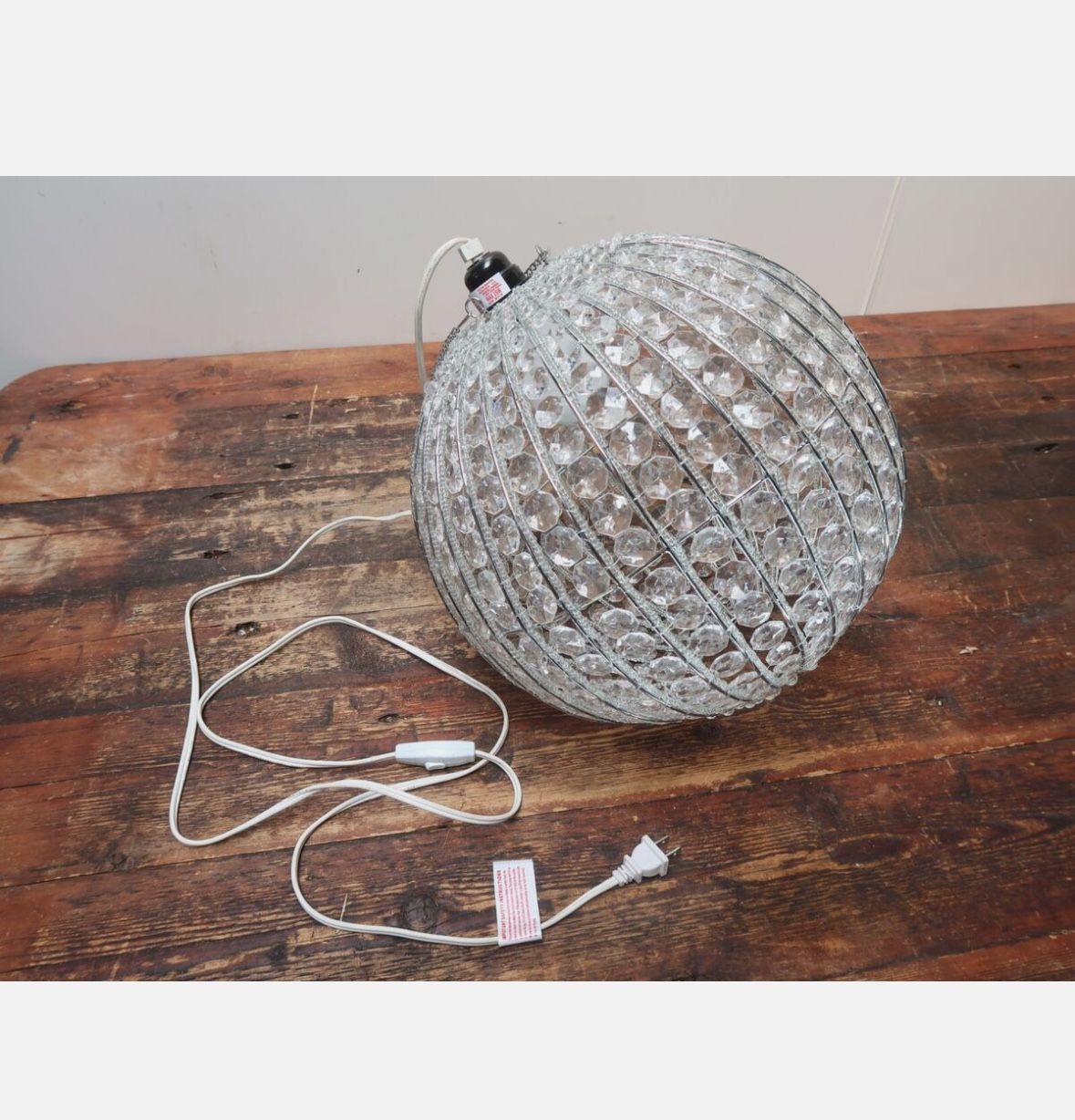 Faceted Beads Globe Pendant Light Dia 14" x 14"