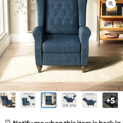 Brand NEW In BOX  1 Wingback Recliner Chair