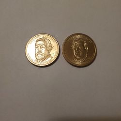 Benjamin Harrison and Millard Fillmore Gold coins 