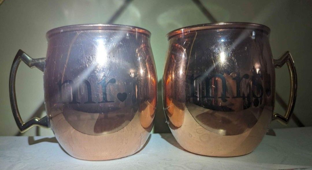 New Mr And Mrs Copper Coffee Cup/Mugs