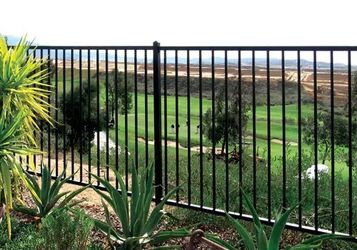 New 68"Hx94"W Metal Fence Black