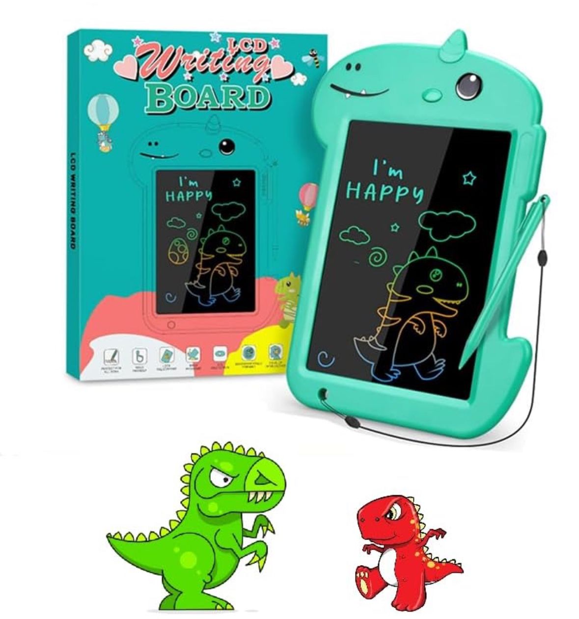 LCD Writing Tablet for Kids Drawing Tablet Doodle Birthday Gifts for Toddler (Green Dinosaur)