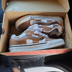 Vans 6.5 Men Knu Skool Checker Brown