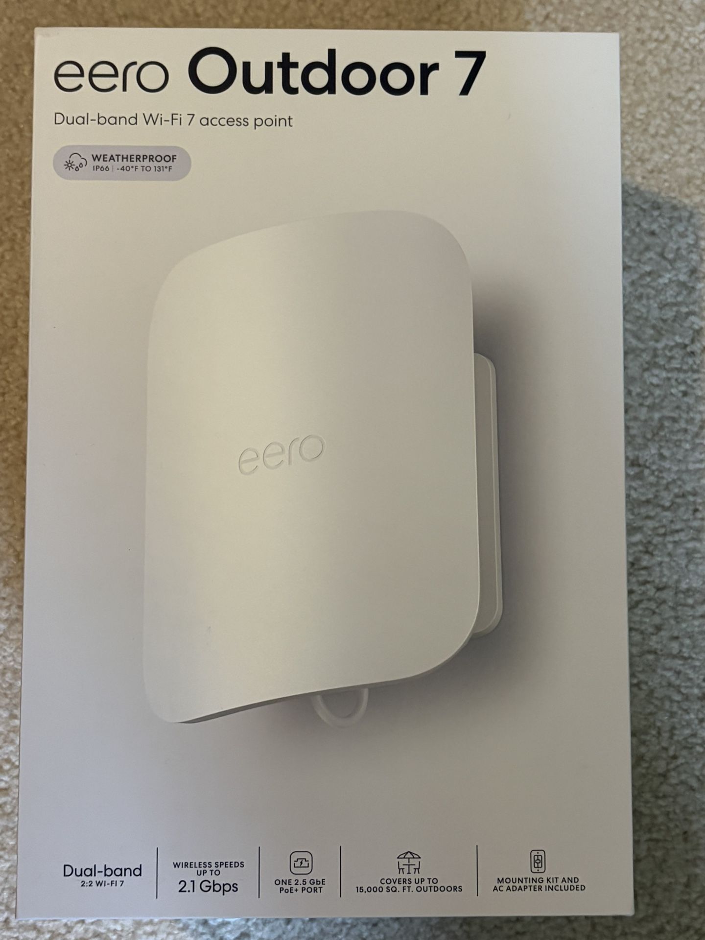 eero Outdoor 7 dual-band mesh wifi router, Like New