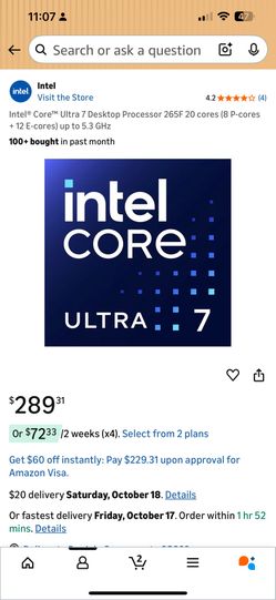 Intel Core Ultra 7 20 Core Processor