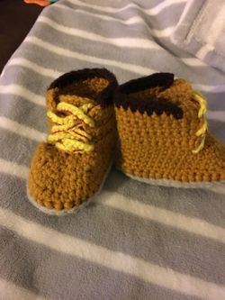 Handmade timberlands inspired crochet booties