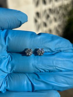 Moissanite sliver stud earrings