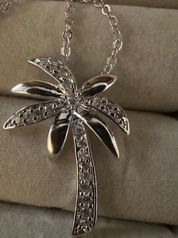 CZ Palm tree necklace