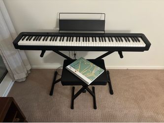 Casio CDP-S100 Digital Piano Keyboard w/ weighted keys, stand, stool, book, and damper pedal