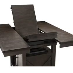 Oxton Counter Height table With Storage Base In Brown Cherry 