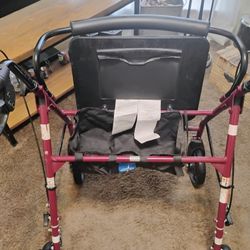 Medline Bariatric Walker With Seat In Underneath Storage.