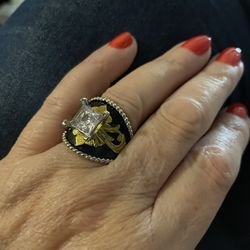 Beautiful 14K GOLD Plated With Grade AAA Zirconia .... Size 8