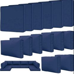 14 Pcs Outdoor Patio Cushion Covers Replaceable Waterproof Outdoor Furniture Covers