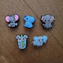Lot Of 5 Croc Charms Elephants 