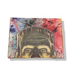 Decoupaged Spooky Halloween Frankenstein Storage Cigar Box