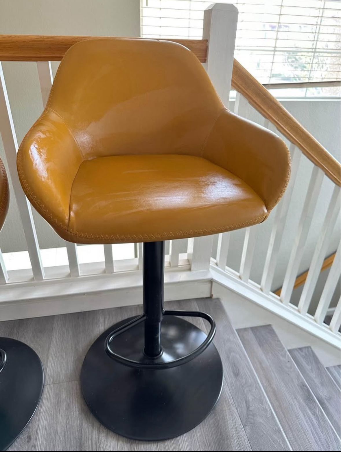 2 Swivel, Height Adjustable Bar Stools