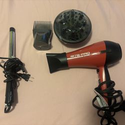 KISS PRO Ceramic Blowdryer And Curling Iron