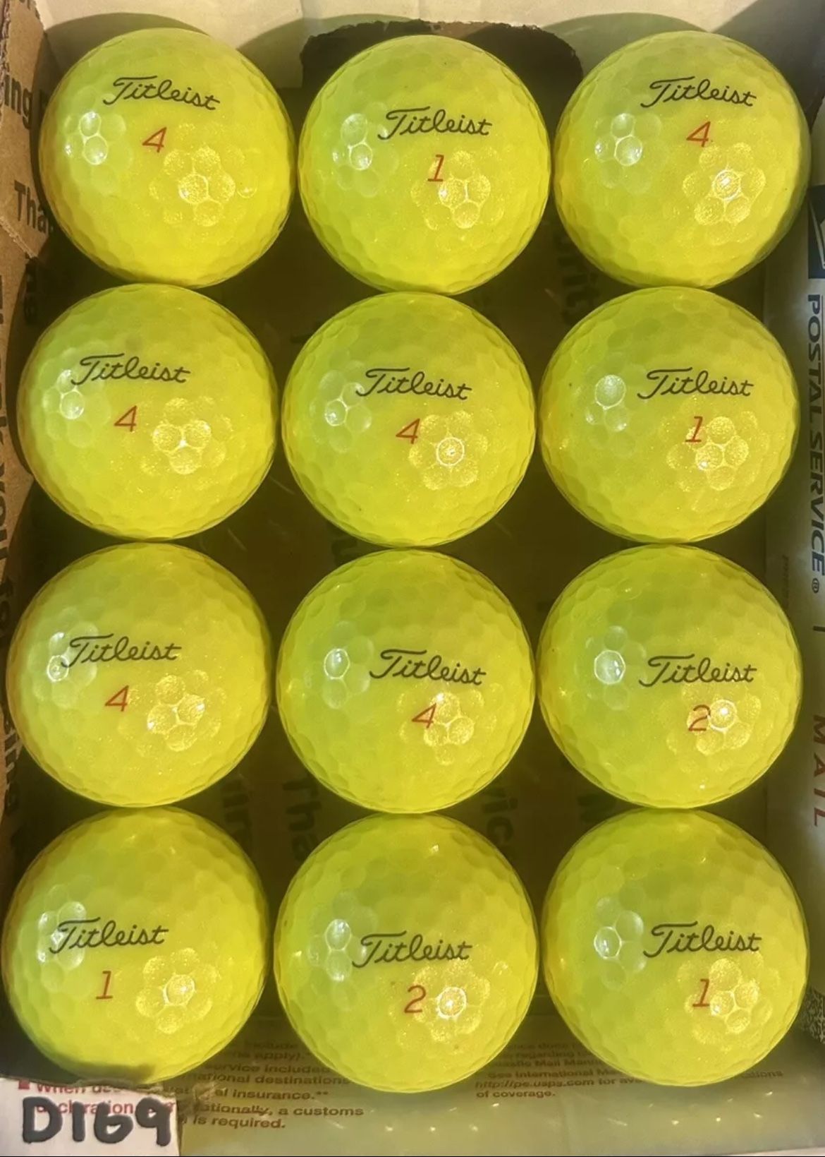 12 Titleist Pro V1X Yellow Golf Balls 5/4a Lot D169