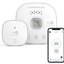 CHAMBERLAIN Smart Garage Control - Wireless Garage Hub and Sensor with Wifi & Bluetooth - Smartphone Controlled, myQ-G0401-ES, White