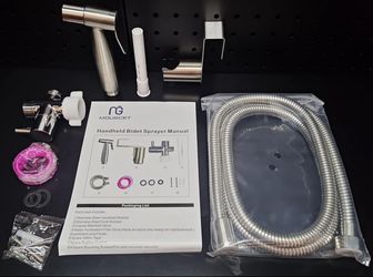 Handheld Bidet Sprayer for Toilet, Filtered Bidet Sprayer with 2-PCS Filters for Hard Water, Bidet Attachment for Toilet Stainless Steel Spray, Brushe