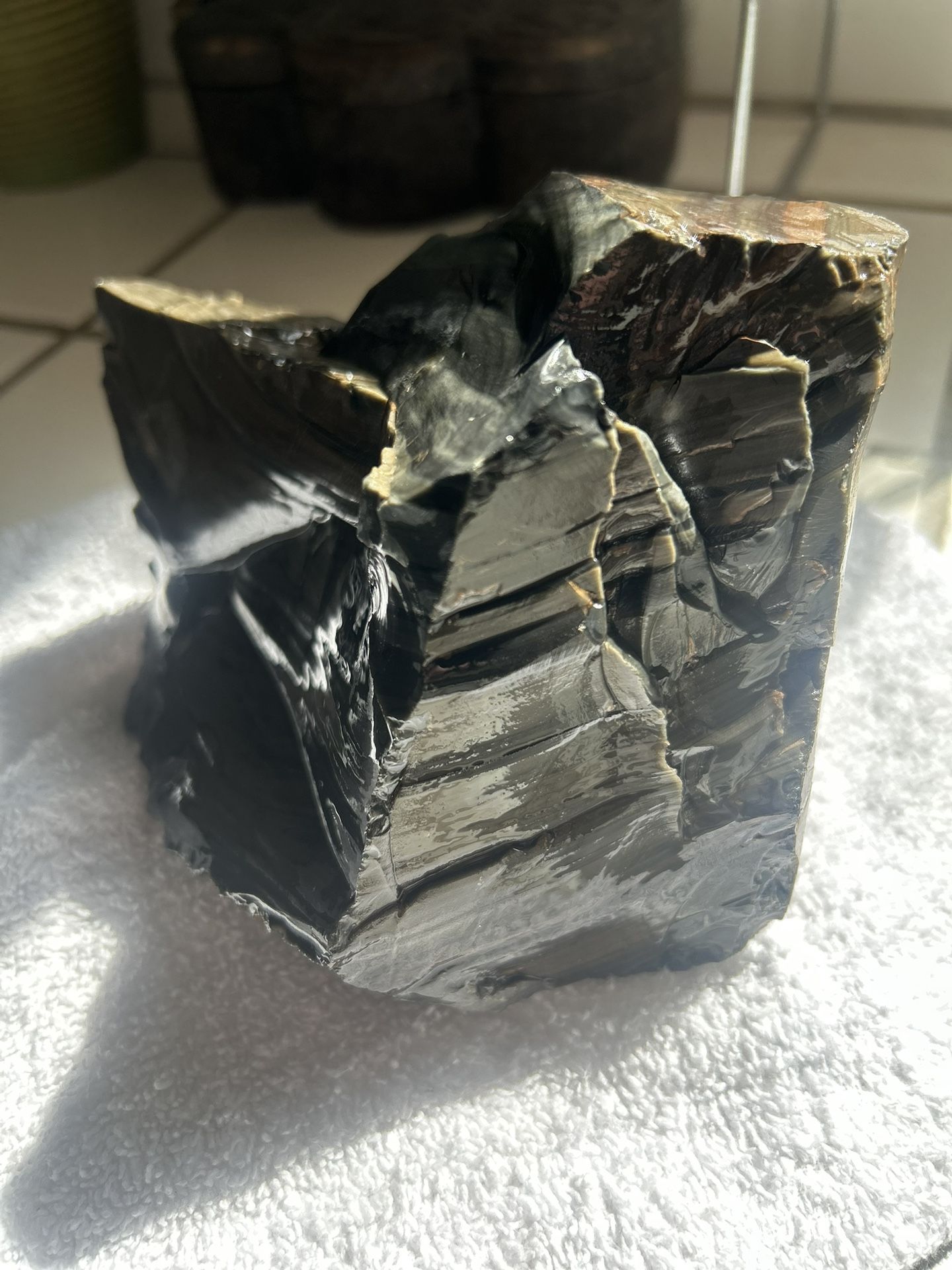 Large obsidian rock