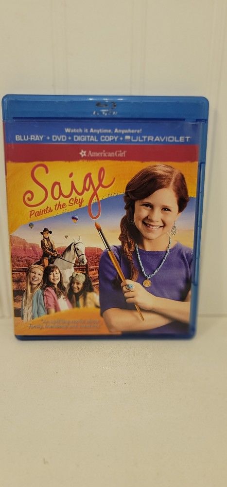 $5 BLU RAY MOVIE. AMERICAN GIRL: SAIGE PAINTS THE SKY. BLU RAY ONLY. NO DIGITAL. $5 OR TRADE FOR A MOVIE TITLE I DO NOT ALREADY OWN.