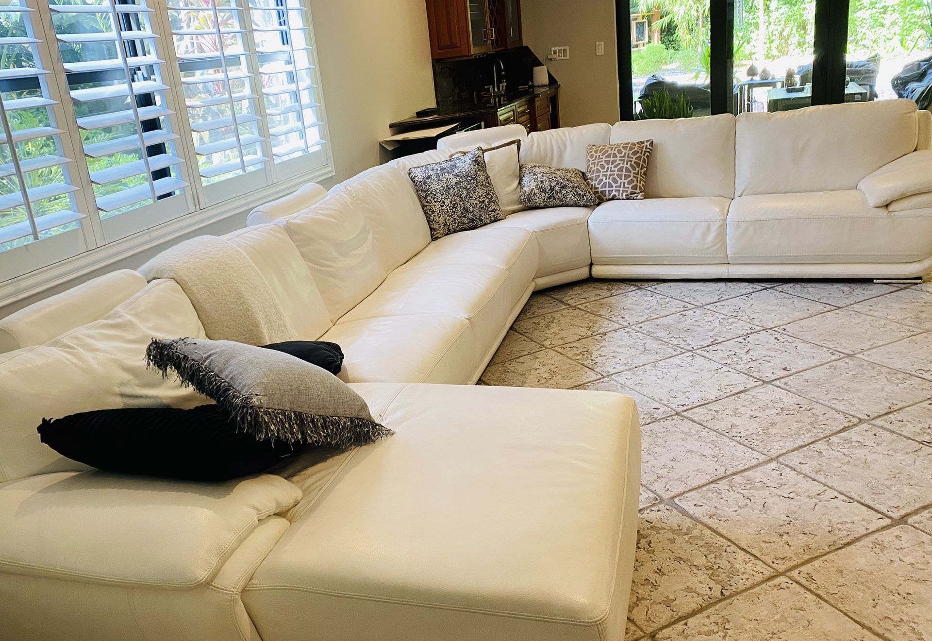 Modern white, high end leather sectional