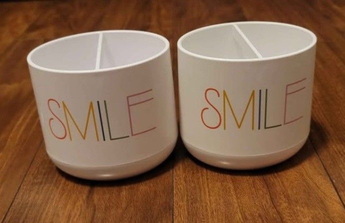 Smile Toothbrush Holder And Hand Soap Dispenser USED
