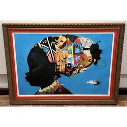Framed Hebru Brantley Print Darker Than The Color Of My True Love’s Hair /230