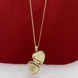 14k Heart Necklace Locket 