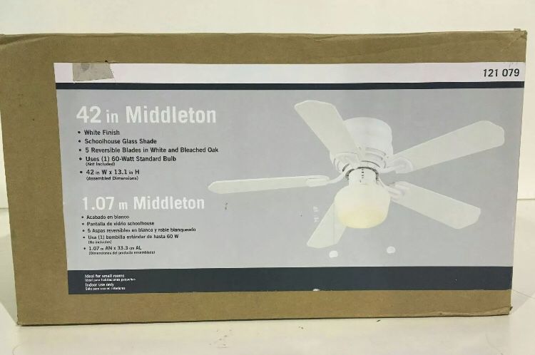 Middleton 42 in. Indoor White Ceiling Fan New