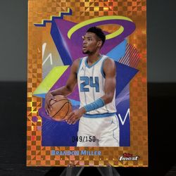 #209 Brandon Miller 2024-25 Finest - Orange X-Fractor #/150