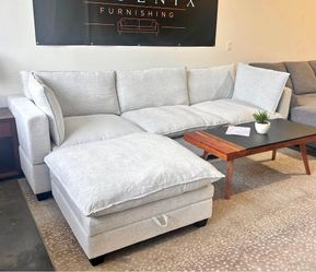 Upgraded Cloud Couch Sectional With Storage Ottoman