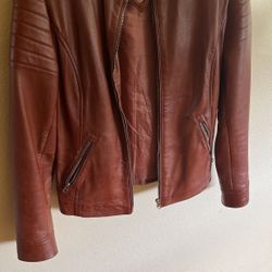 Brown Leather Jacket Like New