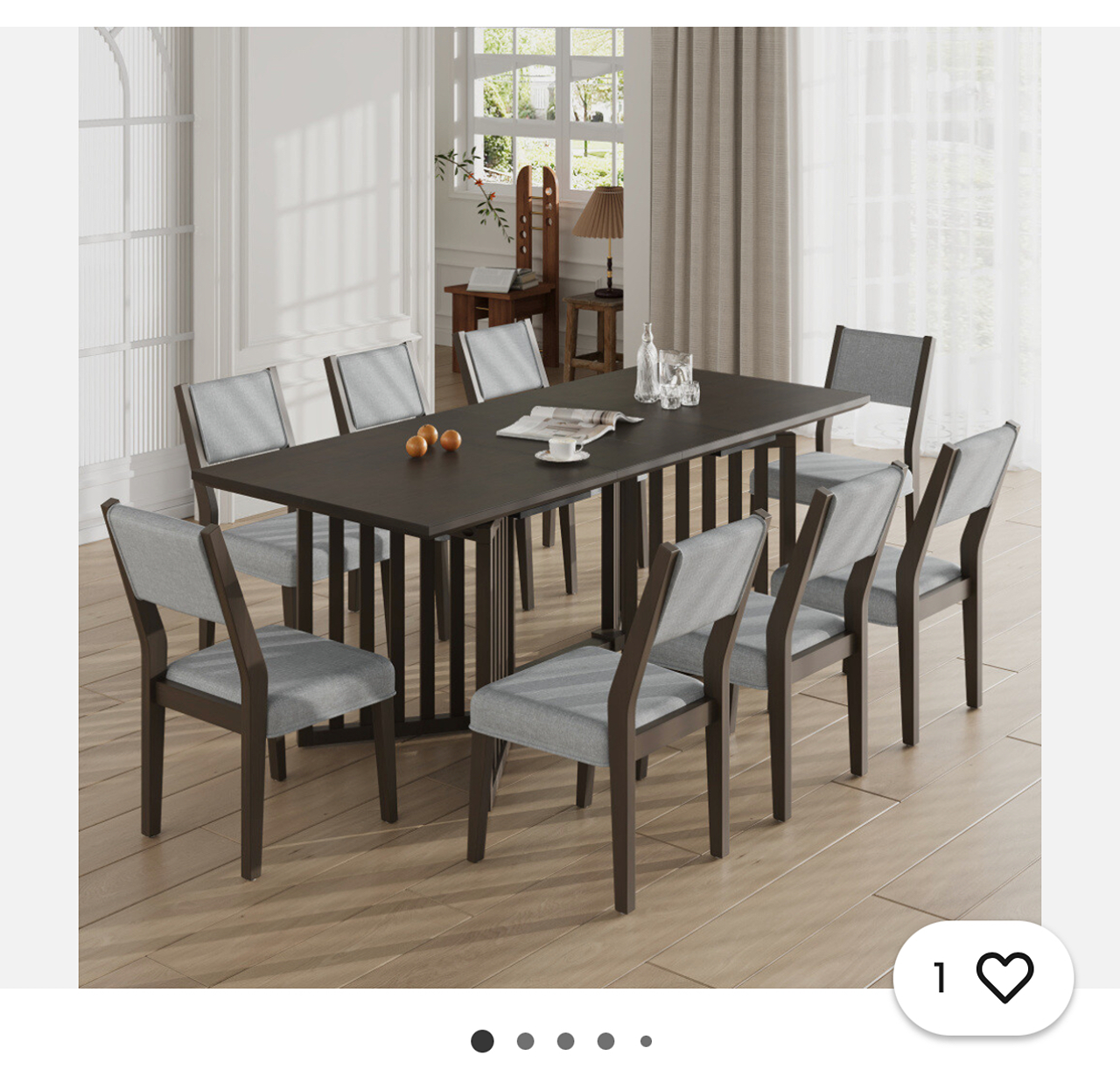 4-Piece TOPMAX Farmhouse Dinning Chair set Grey/Brown