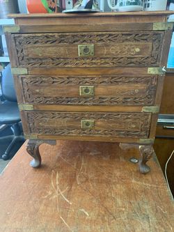 Vintage Handcrafted Chinese wooden Jewelry Box