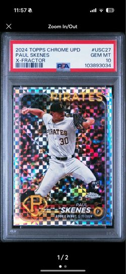 2024 Topps Chrome Update Paul Skenes RC X-Fractor Rookie #USC27 Pirates PSA 10