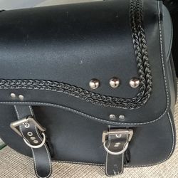 Black Leather Saddle Bags