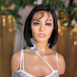 Hd Lace Front Synthetic Hair Wig 12 " Bob  Cut New 