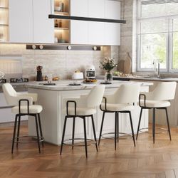 Modern Swivel Counter Height Bar Stools with Backrest