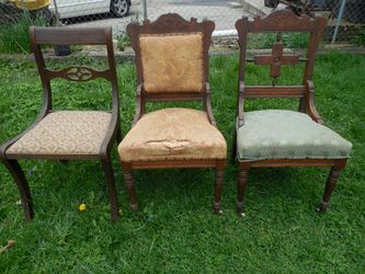 Antique ornately carved Eastlake design chairs
