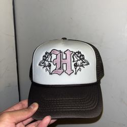 Brown and White H Hat Brand New