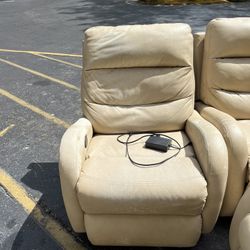 Beige Recliner and Loveseat set